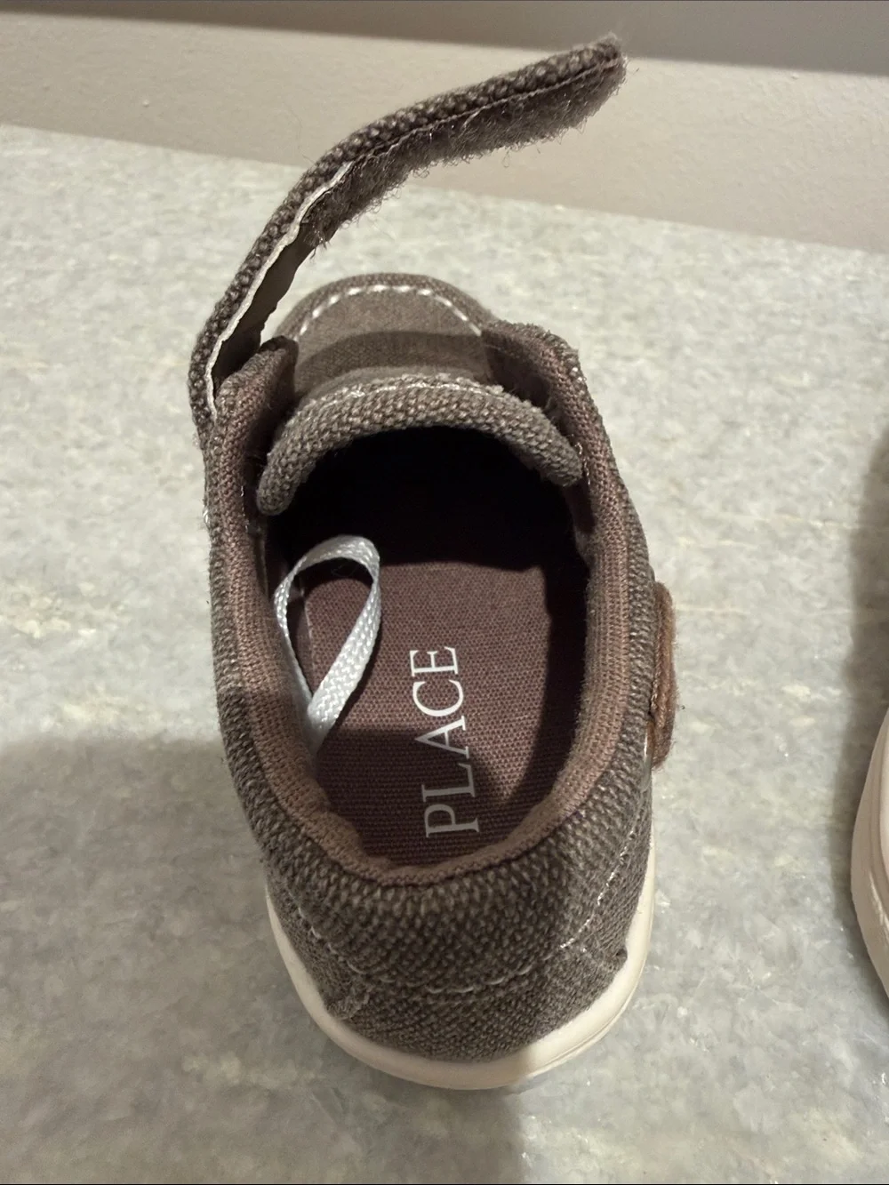 The Children's Place Brown Canvas Hook-and-Loop Toddler Shoes